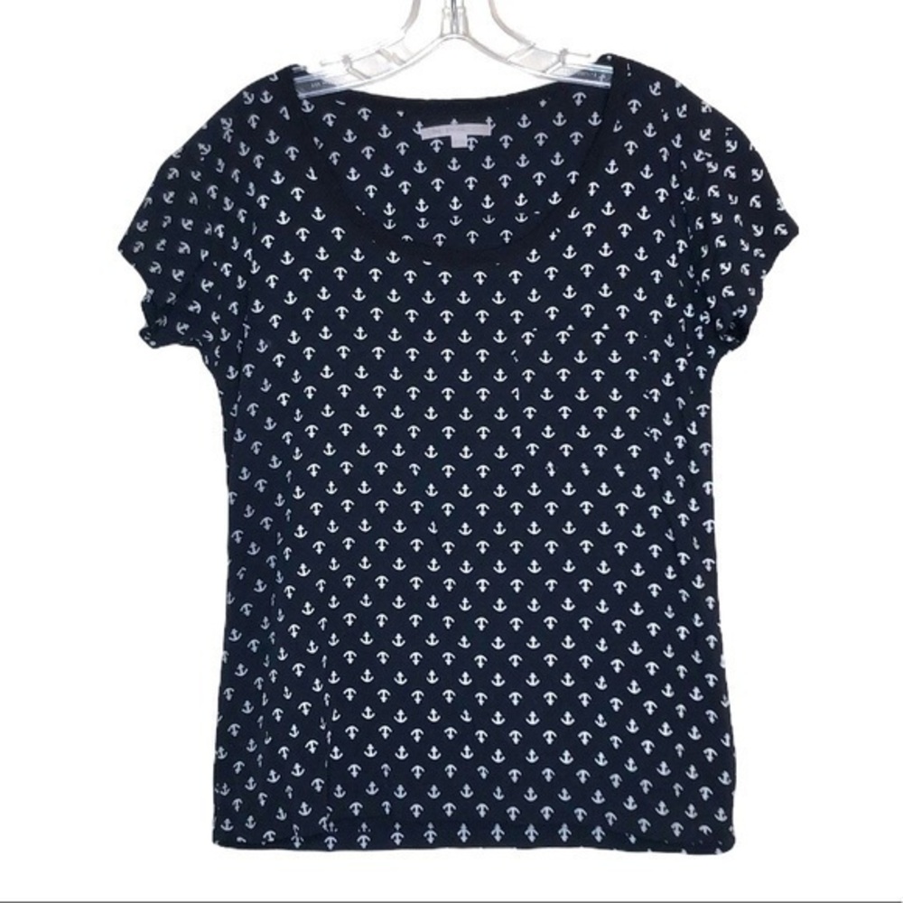 Gap Women’s Short Sleeve Black and White Anchor T-Shirt Size Extra Small